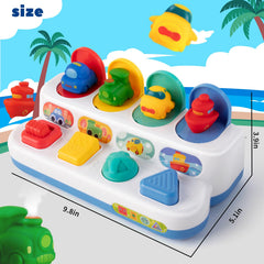 Tovol Zerky cause-and-effect buttons close-up supports early learning and hand-eye coordination.