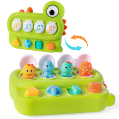 Tovol Zerky cause-and-effect dinosaur toy promotes early exploration.