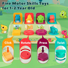 Tovol Zerky pop-up dinosaur toy in hiding-seek mode boosts imaginative play and discovery