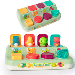 Tovol Zerky pop-up dinosaur toy setup fosters toddler fine motor exploration and focus