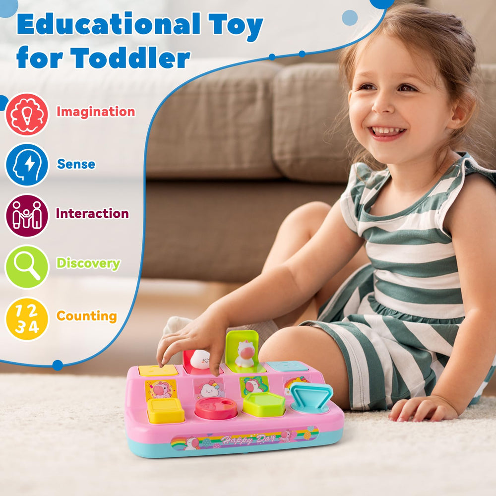 Tovol Zerky pop-up toy shows cloud and stars for cause-and-effect exploration