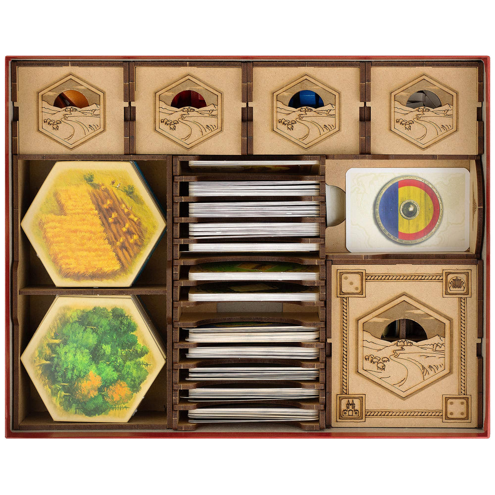 TowerRex organizer for Catan base game storage keeps components tidy and accessible