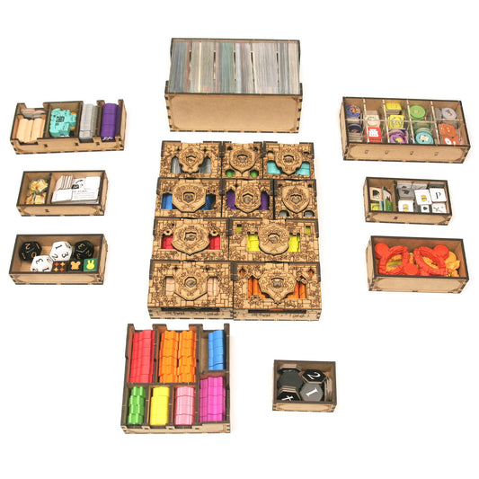 TowerRex Underworld expansion box organized for quick access.