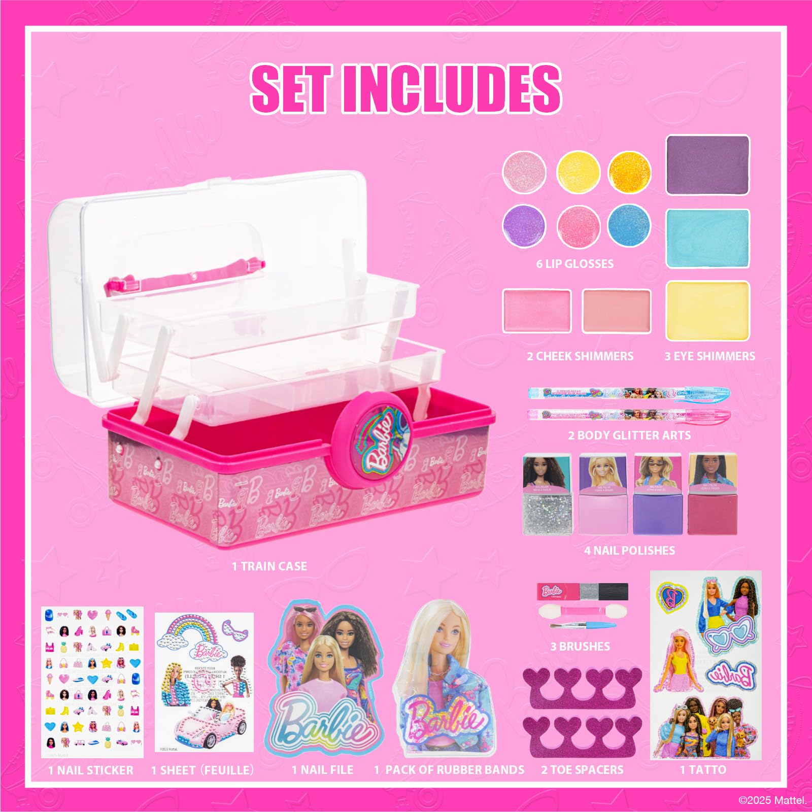 Townley Girl Barbie lip gloss collection for kid-friendly shimmer and color.