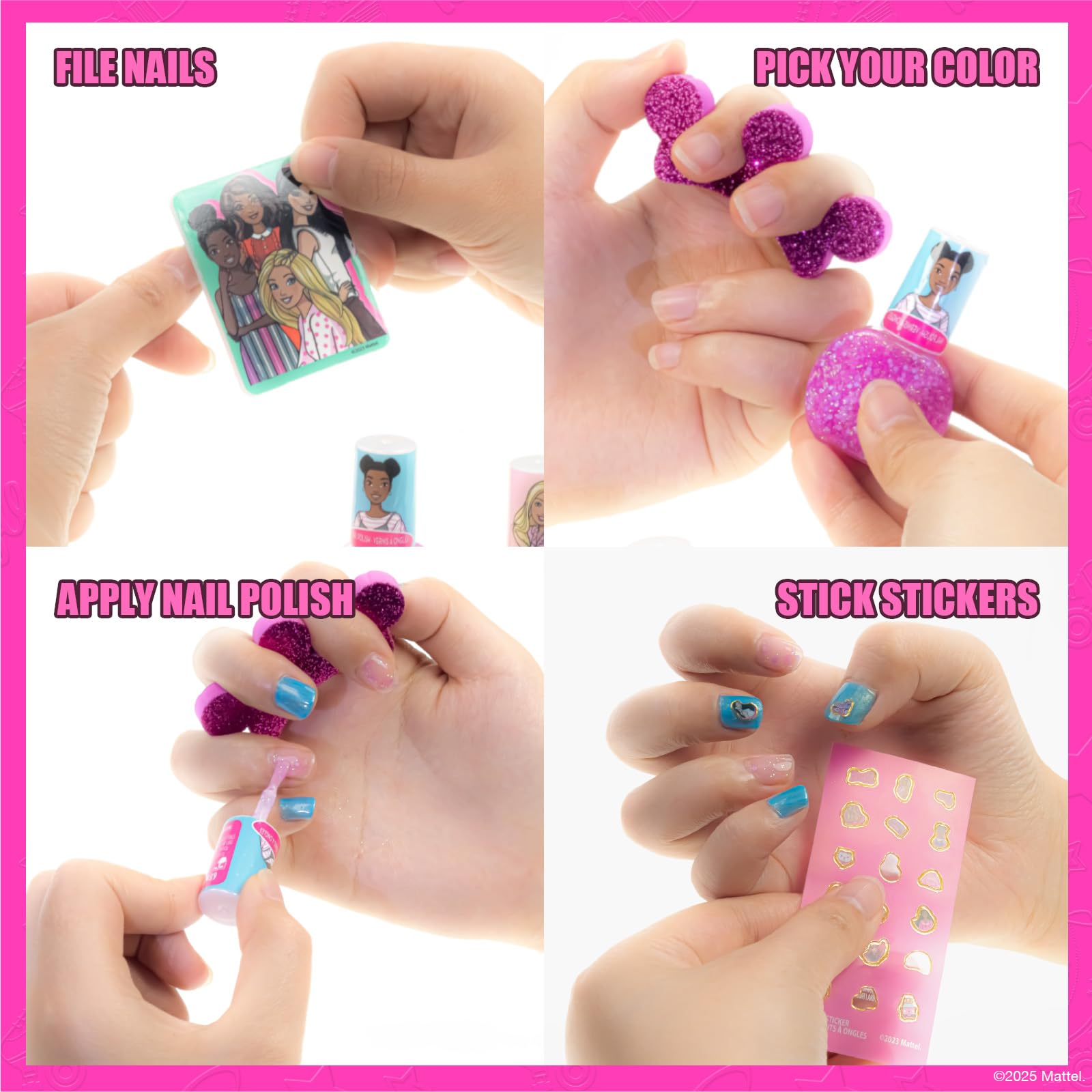 Townley Girl Barbie lip gloss compact, cotton candy flavor, portable shimmer for on-the-go glam.