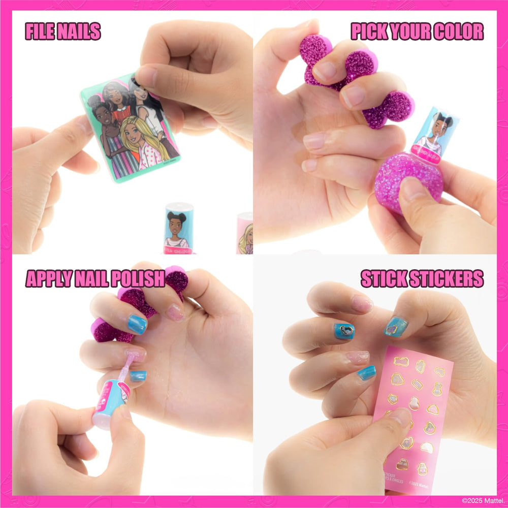 Townley Girl Barbie lip gloss compact, cotton candy flavor, portable shimmer for on-the-go glam.