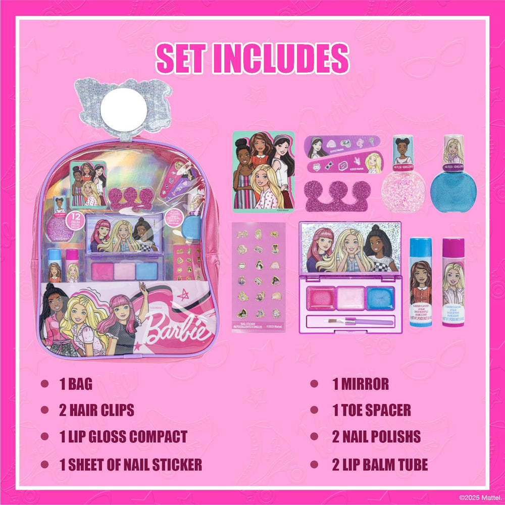 Townley Girl Barbie nail polish duo, bubble gum scented, adds playful color for kids' nails.