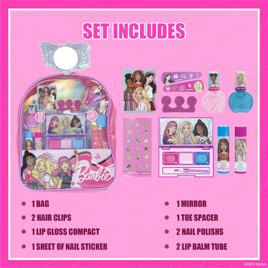 Townley Girl Barbie nail polish duo, bubble gum scented, adds playful color for kids' nails.