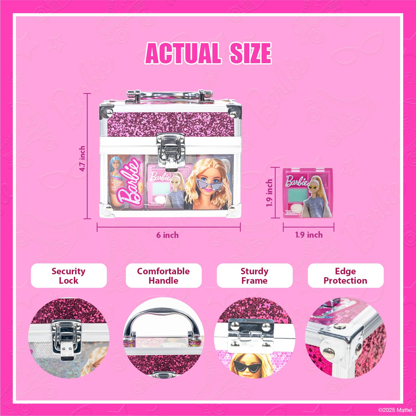 Townley Girl Barbie packaging and case together, kid-friendly and travel-ready