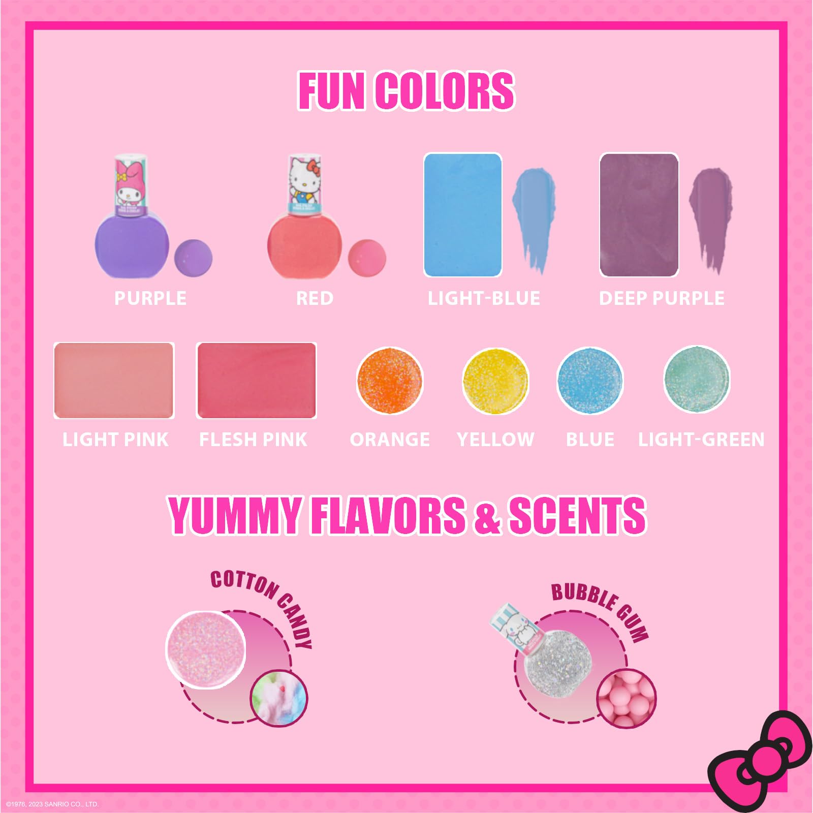 Townley Girl Hello Kitty eye shimmers palette for imaginative makeup play.