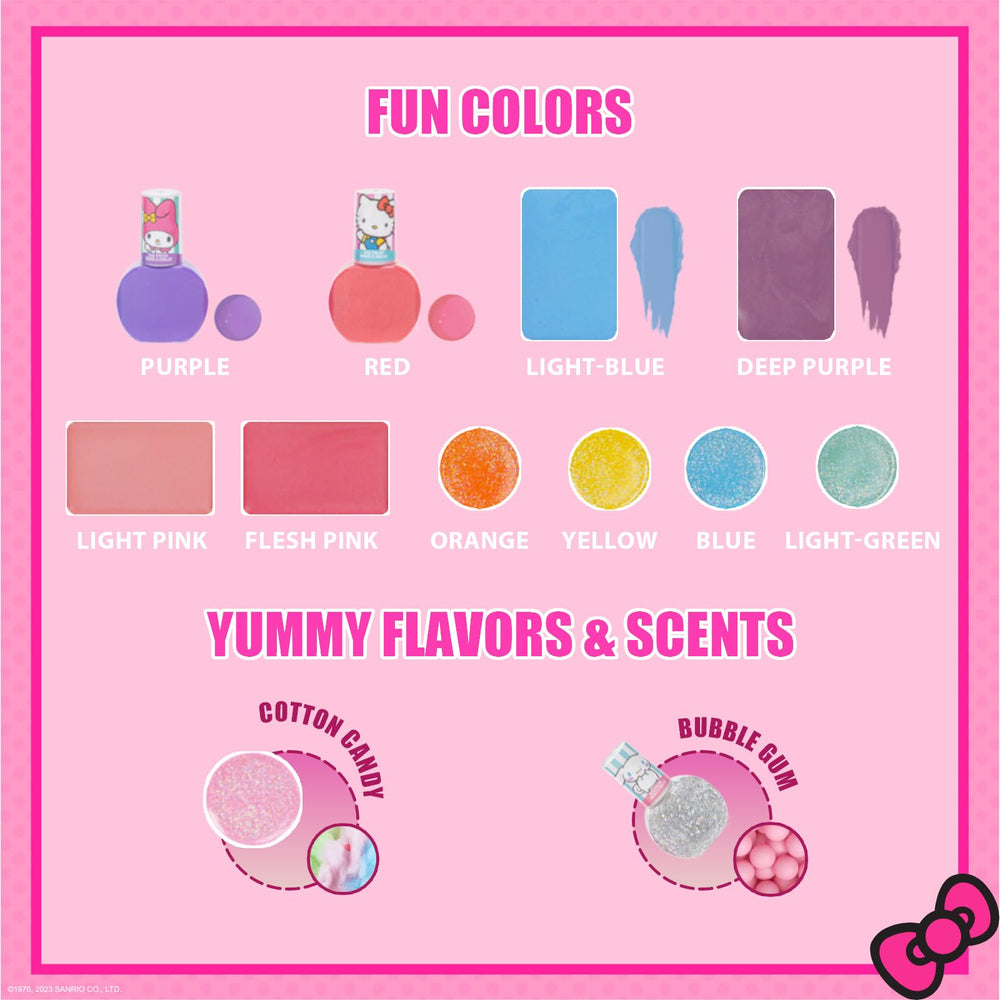 Townley Girl Hello Kitty eye shimmers palette for imaginative makeup play.
