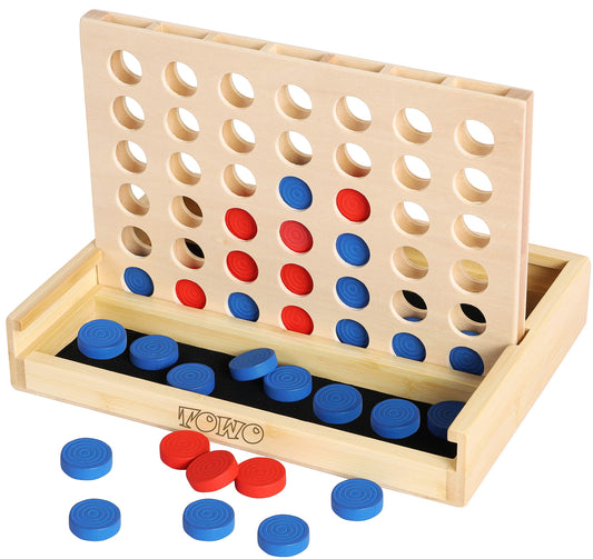 TOWO wooden 4-in-a-row box showing durable bamboo storage for tidy setup.