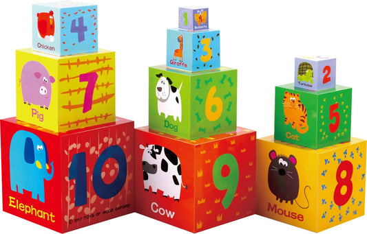 TOWO wooden stacking boxes nesting cups demonstrate compact storage and organization