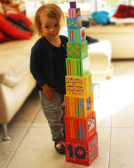 TOWO wooden stacking boxes rainbow colours aid visual discrimination