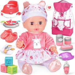 Toy Choi's 14-inch baby doll with backpack for nurturing pretend play sessions