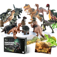 Toy Choi's dinosaur figures 20-pack laid out for imaginative play and learning.