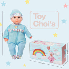 Toy Choi's doll cries with realistic sounds to enhance caregiver role-play.