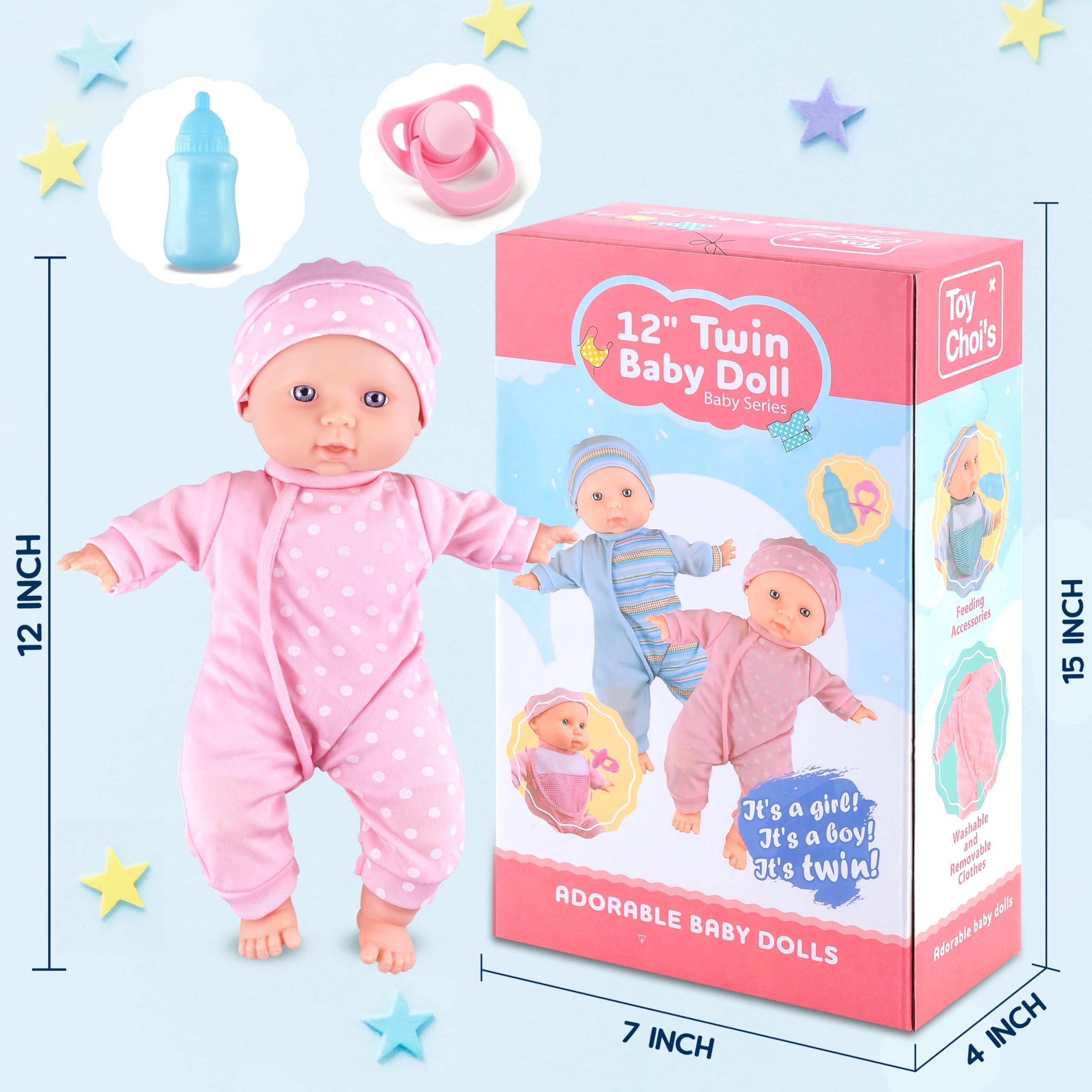 Toy Choi's doll hats set complements outfits during pretend play.