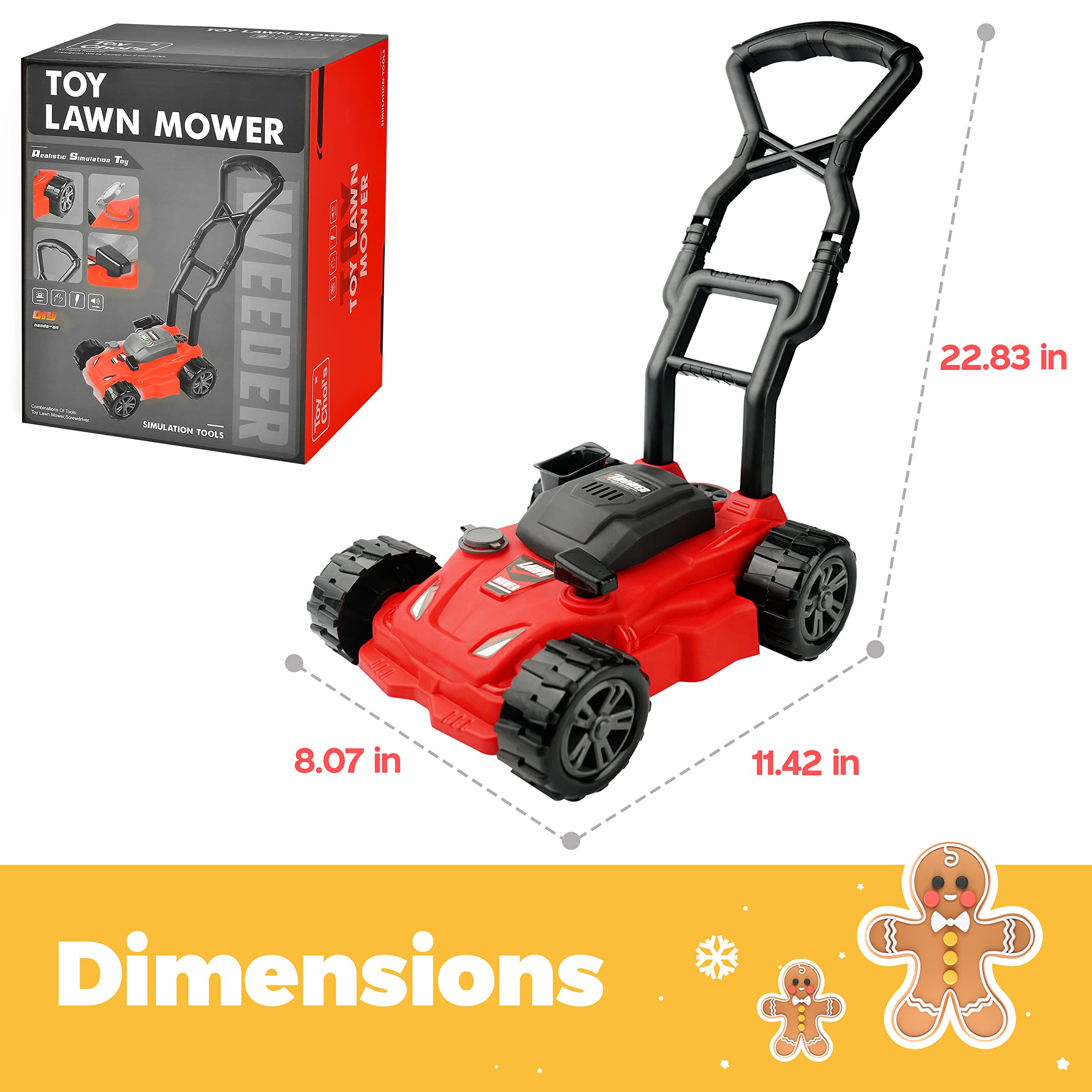 Toy Choi's Kids Lawn Mower sturdy build for durable outdoor toy