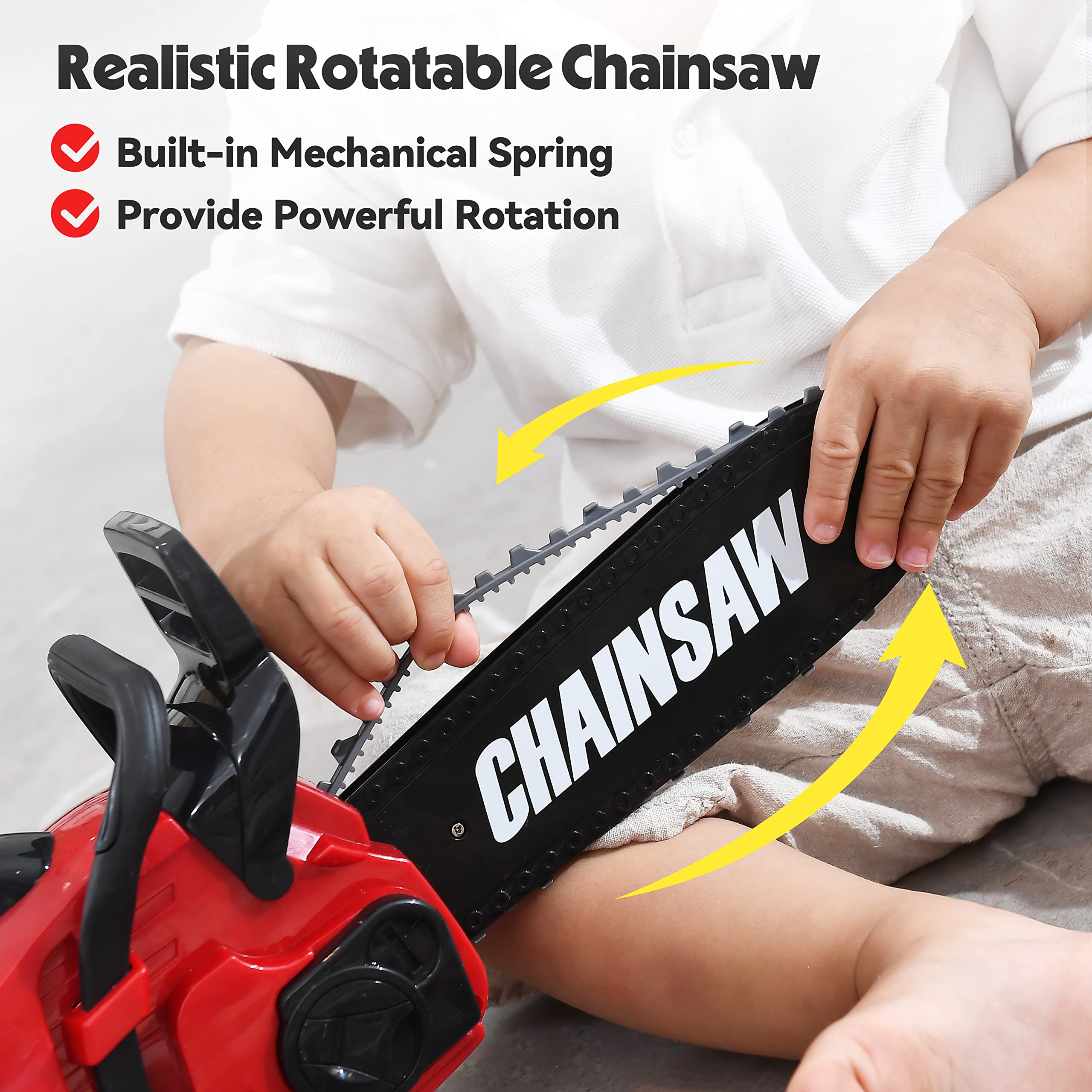 Toy Choi's toy chainsaw includes a built-in mechanical spring to prevent stalling