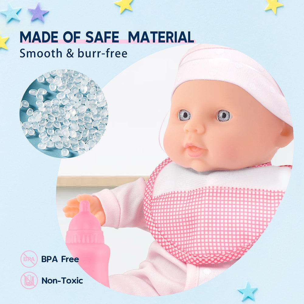 Toy Choi's 12-inch milk bottle and pacifier for realistic caregiving play.