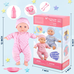 Toy Choi's Twin Baby Dolls soft body design for gentle hugs.