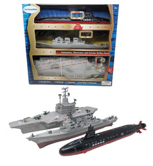 Toy Essentials aircraft carrier top view with jets invites imaginative naval missions.