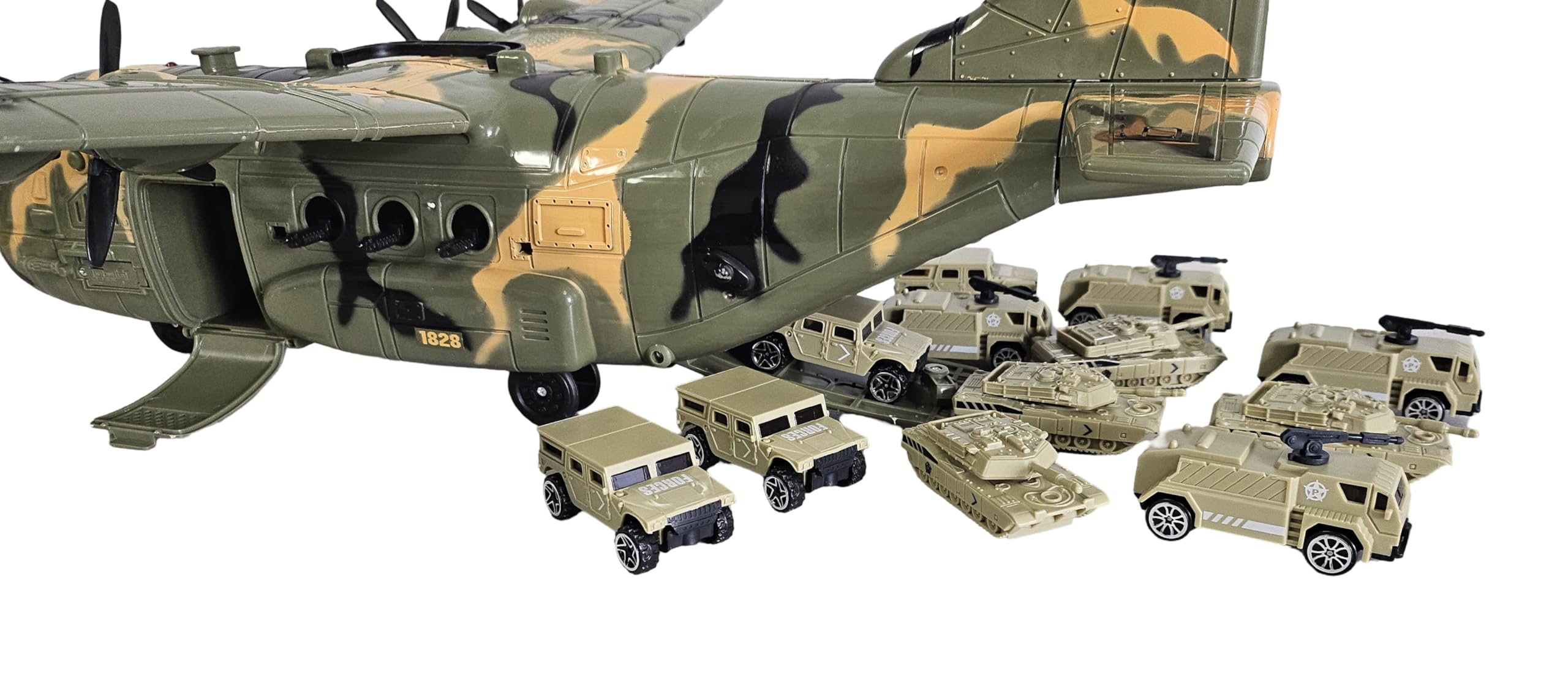 Toy Essentials Humvee and tank fleet detail encourages hands-on play.