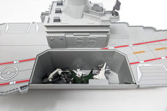 Toy Essentials storage compartment image demonstrates neat jet and ship storage.