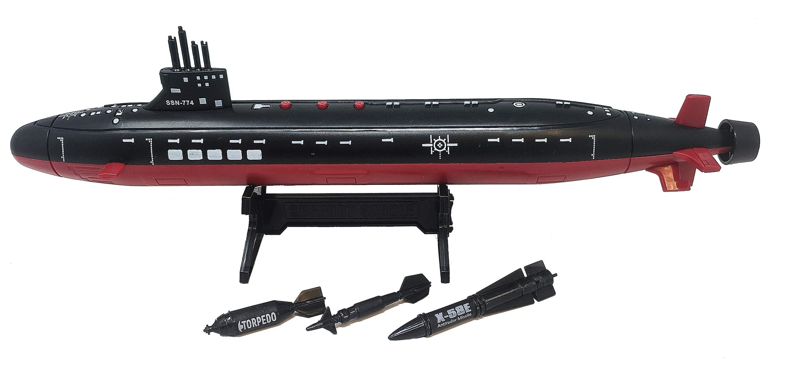 Toy Essentials submarine torpedoes included for dramatic, non-shooting prop play.
