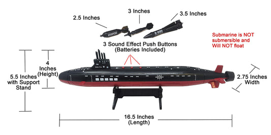 Toy Essentials submarine with sound buttons enhances interactive pretend play.