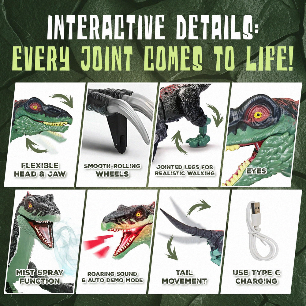 Toy Feast RC dinosaur roar enhances pretend battles.