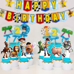 Toy Inspired Story Cupcake Toppers being easily inserted into cupcakes.