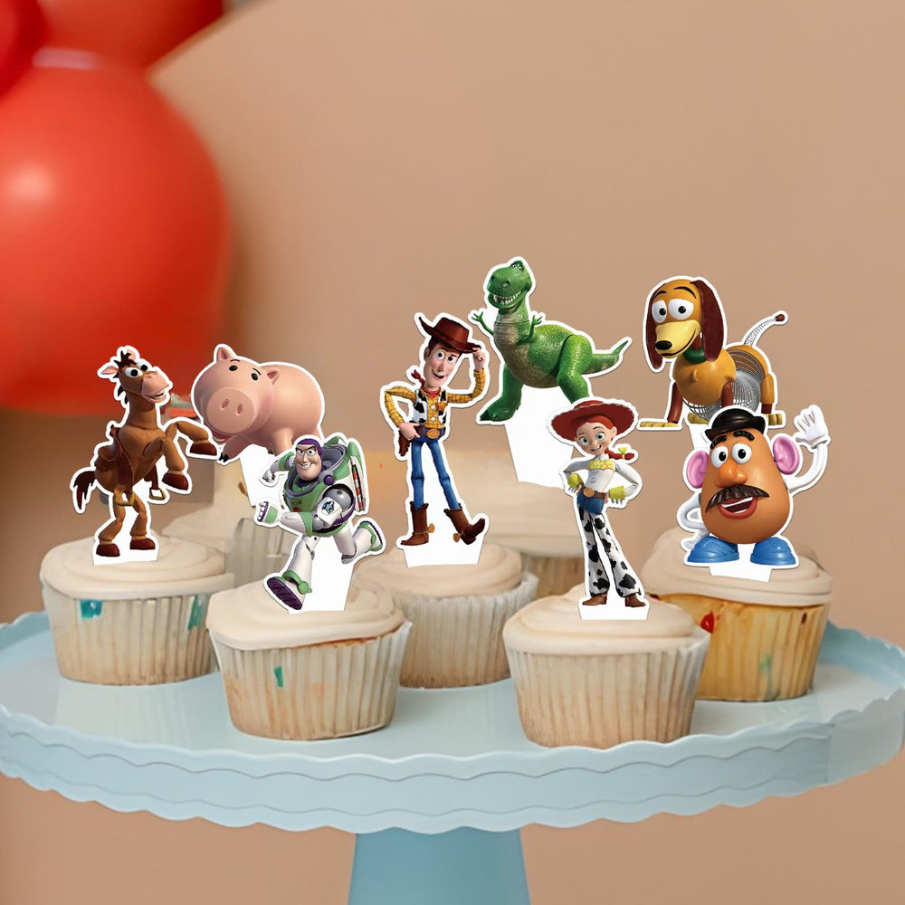 Toy Inspired Story Cupcake Toppers packaging for convenient storage after the event.