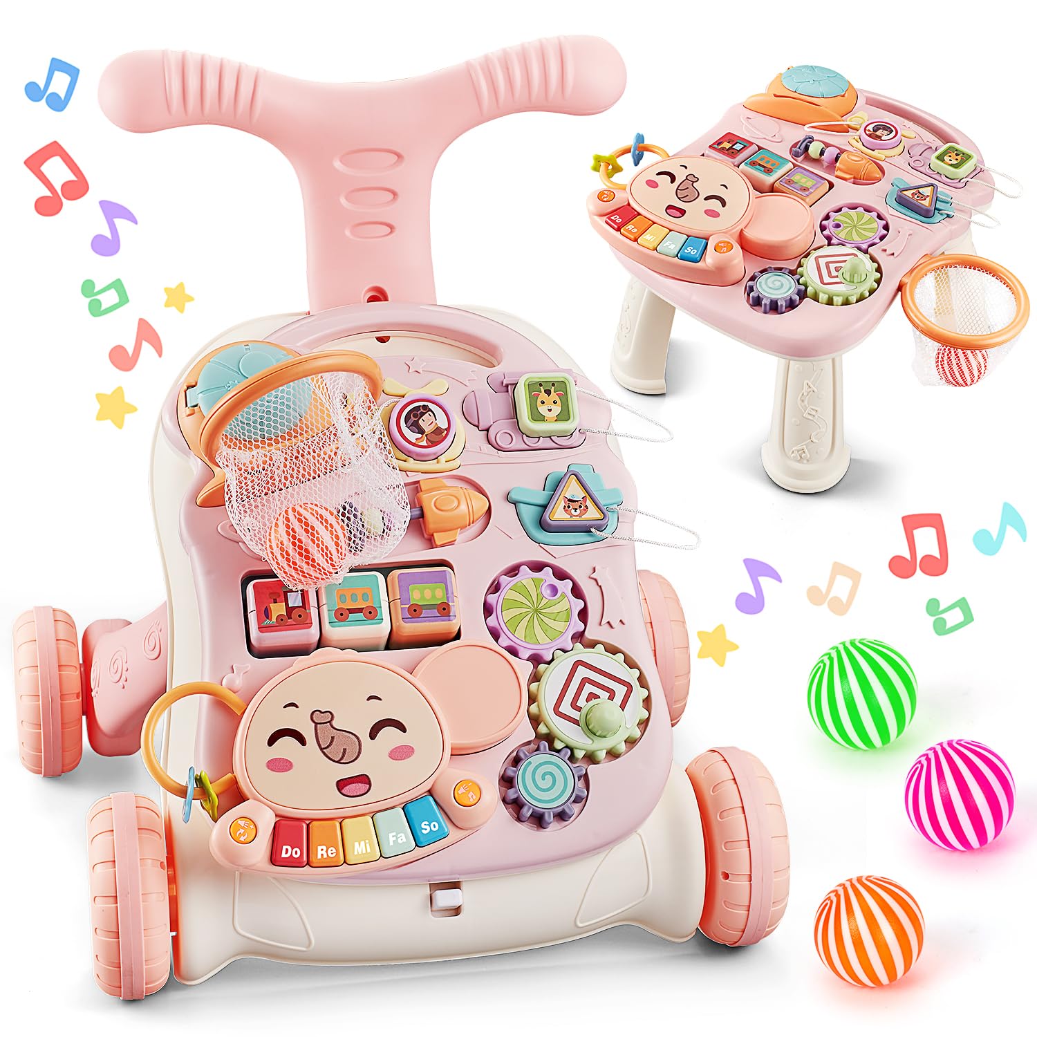 TOY Life 3-in-1 pink push walker supports early walking and active exploration.