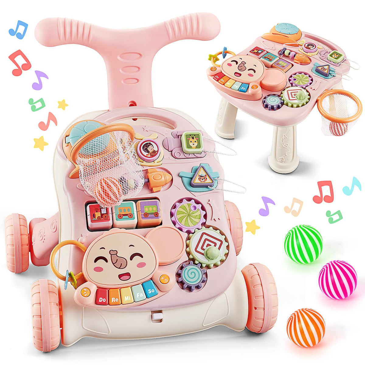 TOY Life 3-in-1 pink push walker supports early walking and active exploration.