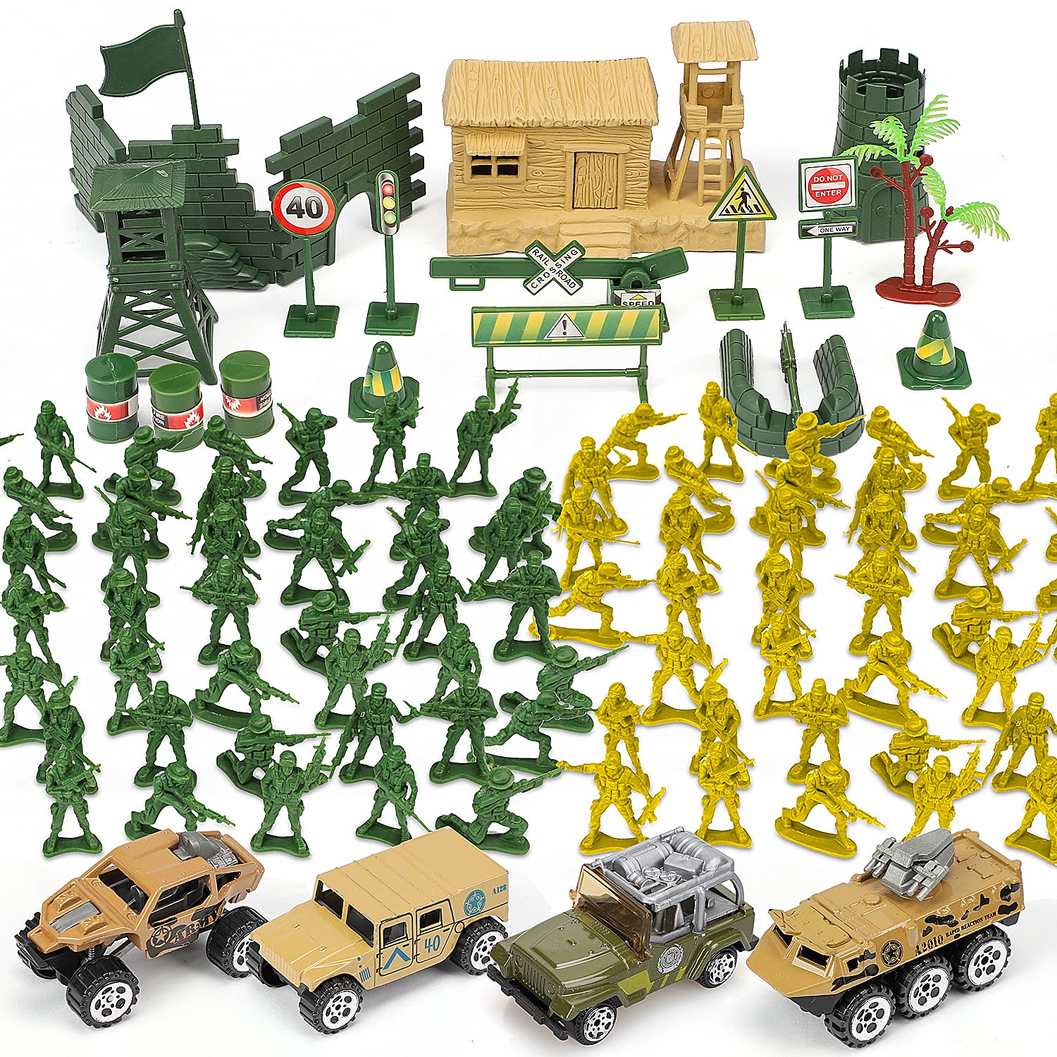 TOY Life 95 PCS Army Men figures for imaginative play and role-playing stories.