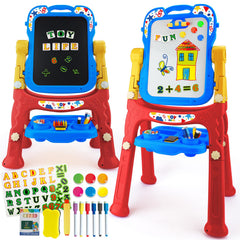 TOY Life Art Easel front view with dual surfaces for independent or shared art