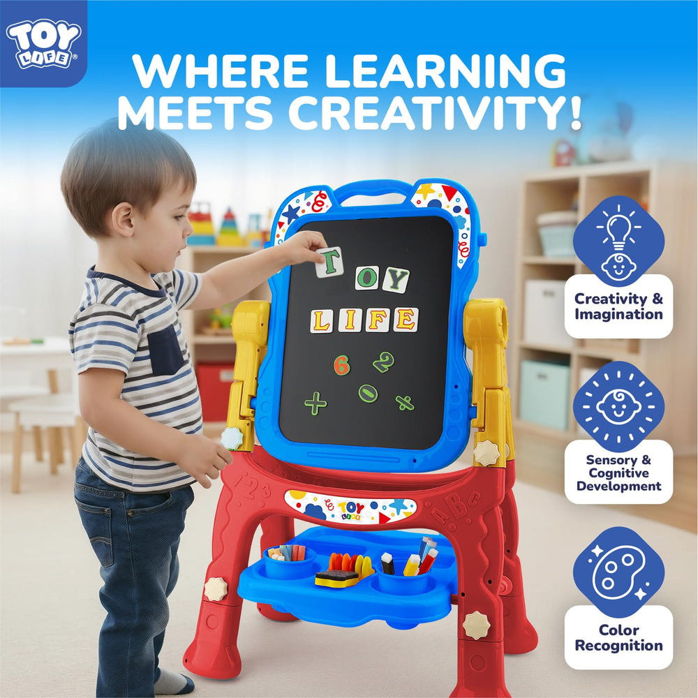 TOY Life Art Easel whiteboard surface for quick, clean drawings
