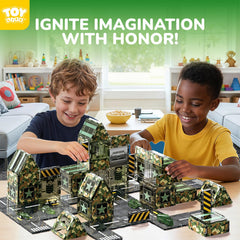 TOY Life magnetic base tiles create sturdy, expandable army bases for building