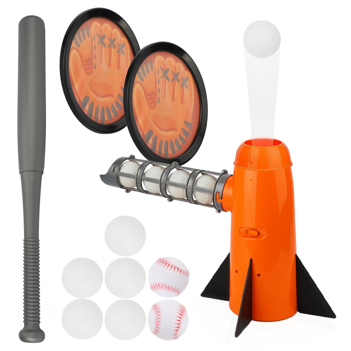 TOY Life Baseball Pitching Machine stand ready for backyard practice