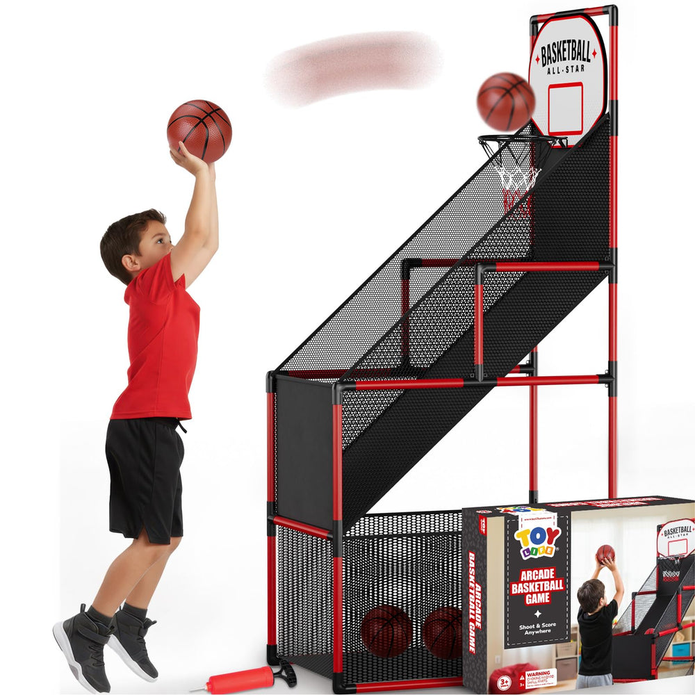 TOY Life basketball arcade hoop ideal for indoor play and family competition.