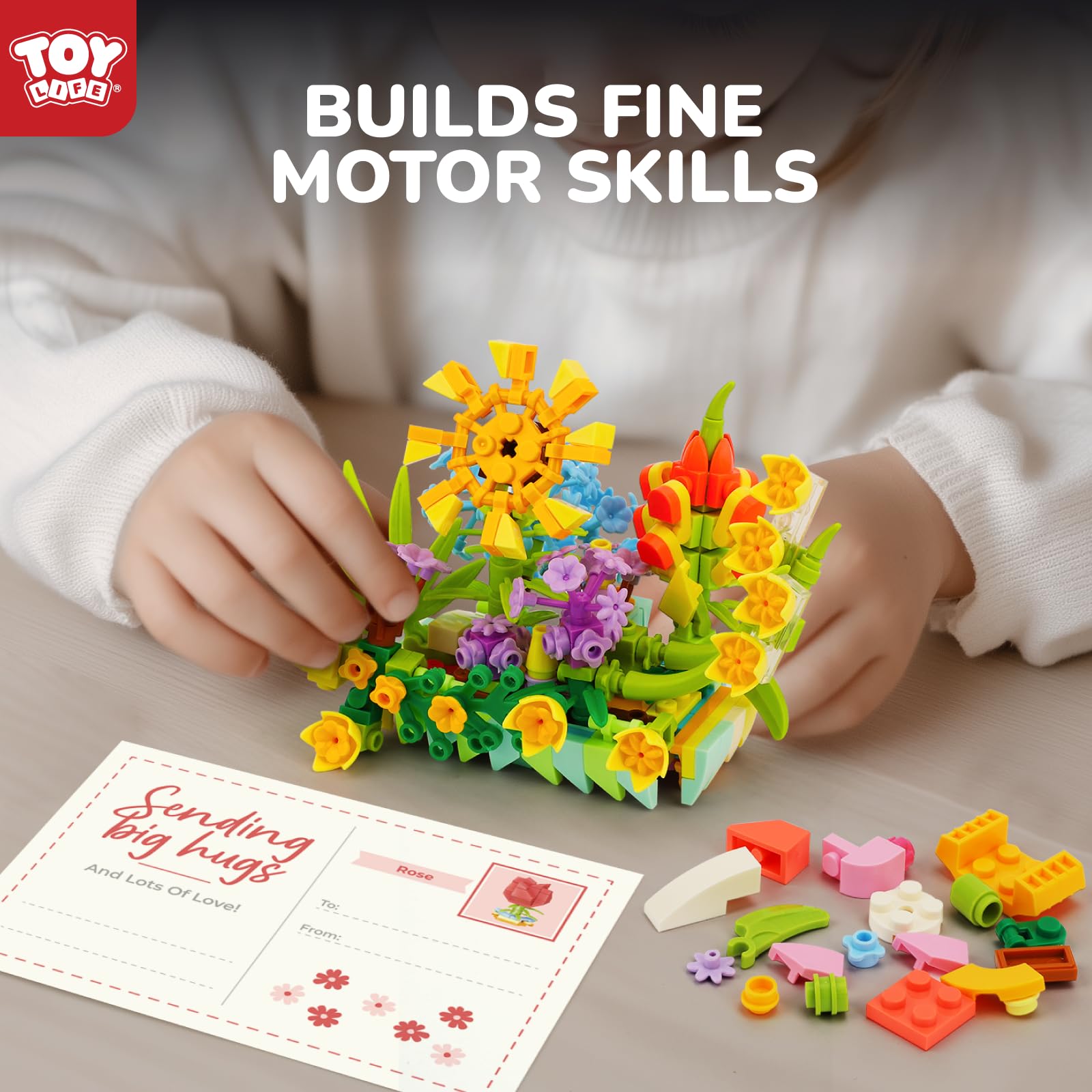 TOY Life bright color flower succulents blocks inspire creative building play.