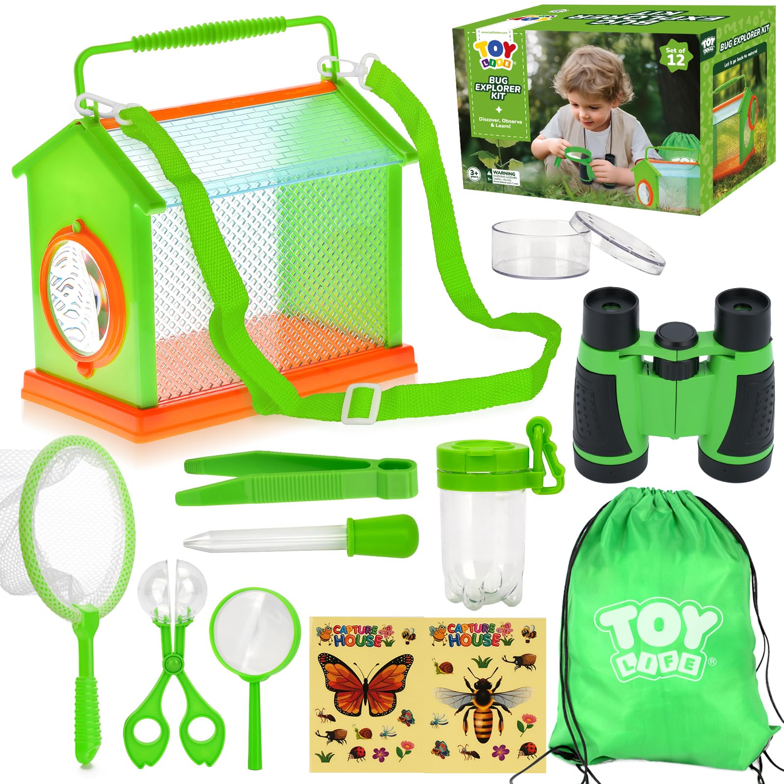 TOY Life bug catcher kit net for outdoor exploration and quick critter spotting