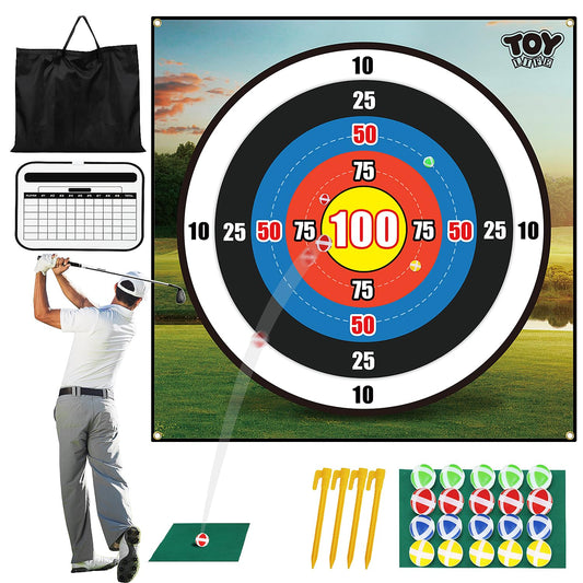 TOY Life chipping golf mat with a 6.5 ft bullseye for precise aim.