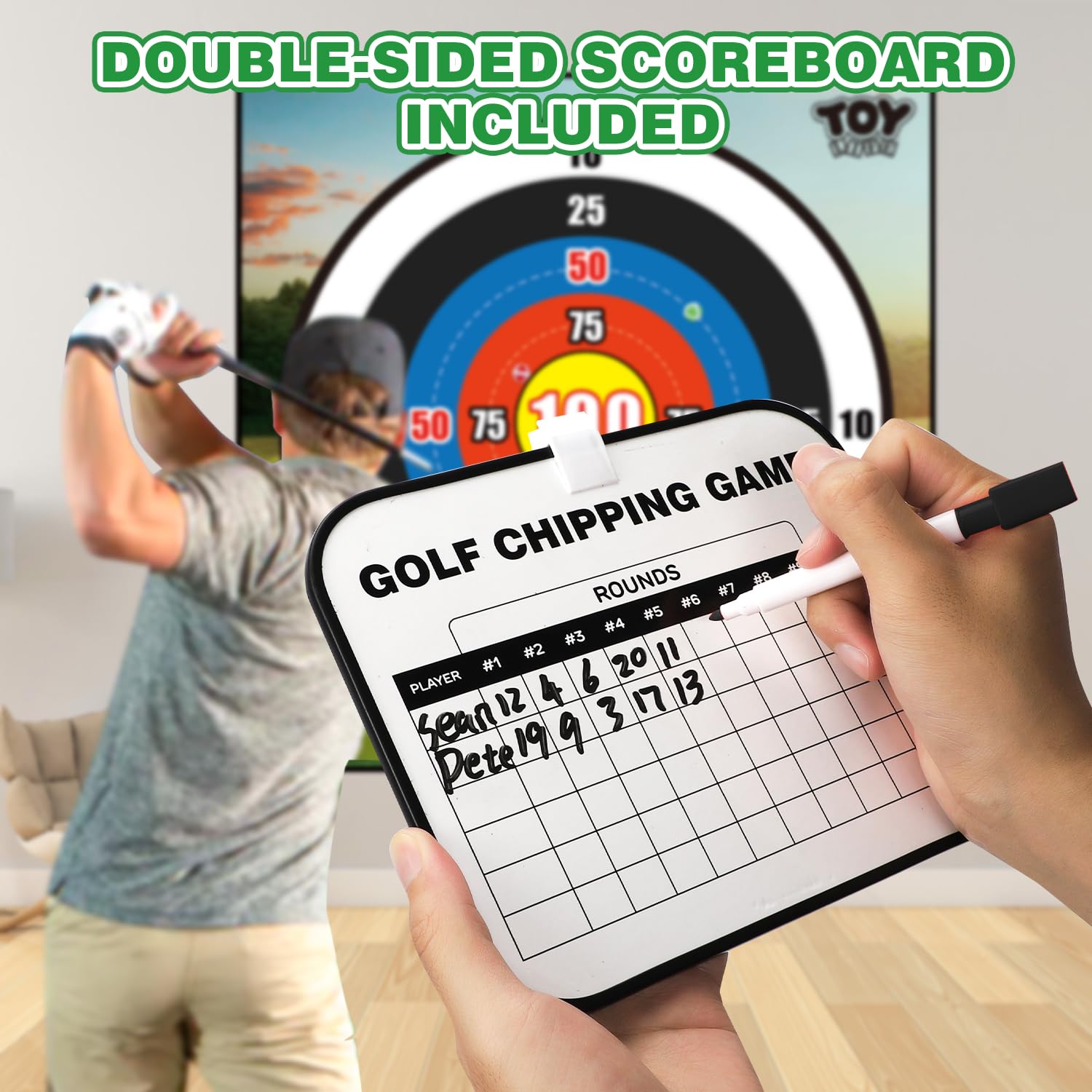 TOY Life chipping golf mat includes a hitting mat for stable practice.