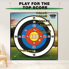 TOY Life chipping golf mat comes with ropes for flexible setup.