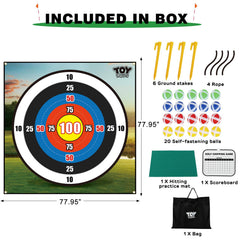 TOY Life chipping golf mat with patented design blends golf and darts.