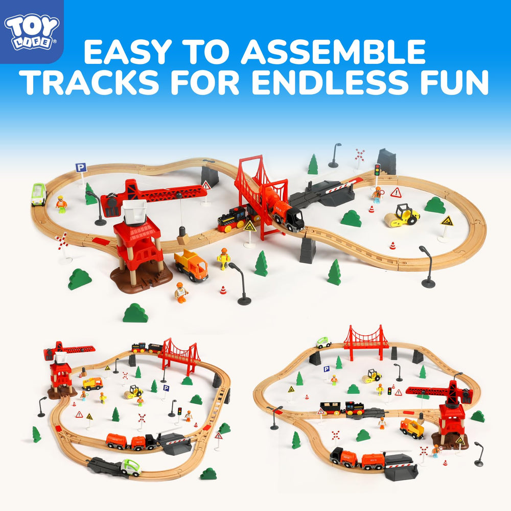 TOY Life crane on the train set invites hands-on problem solving.
