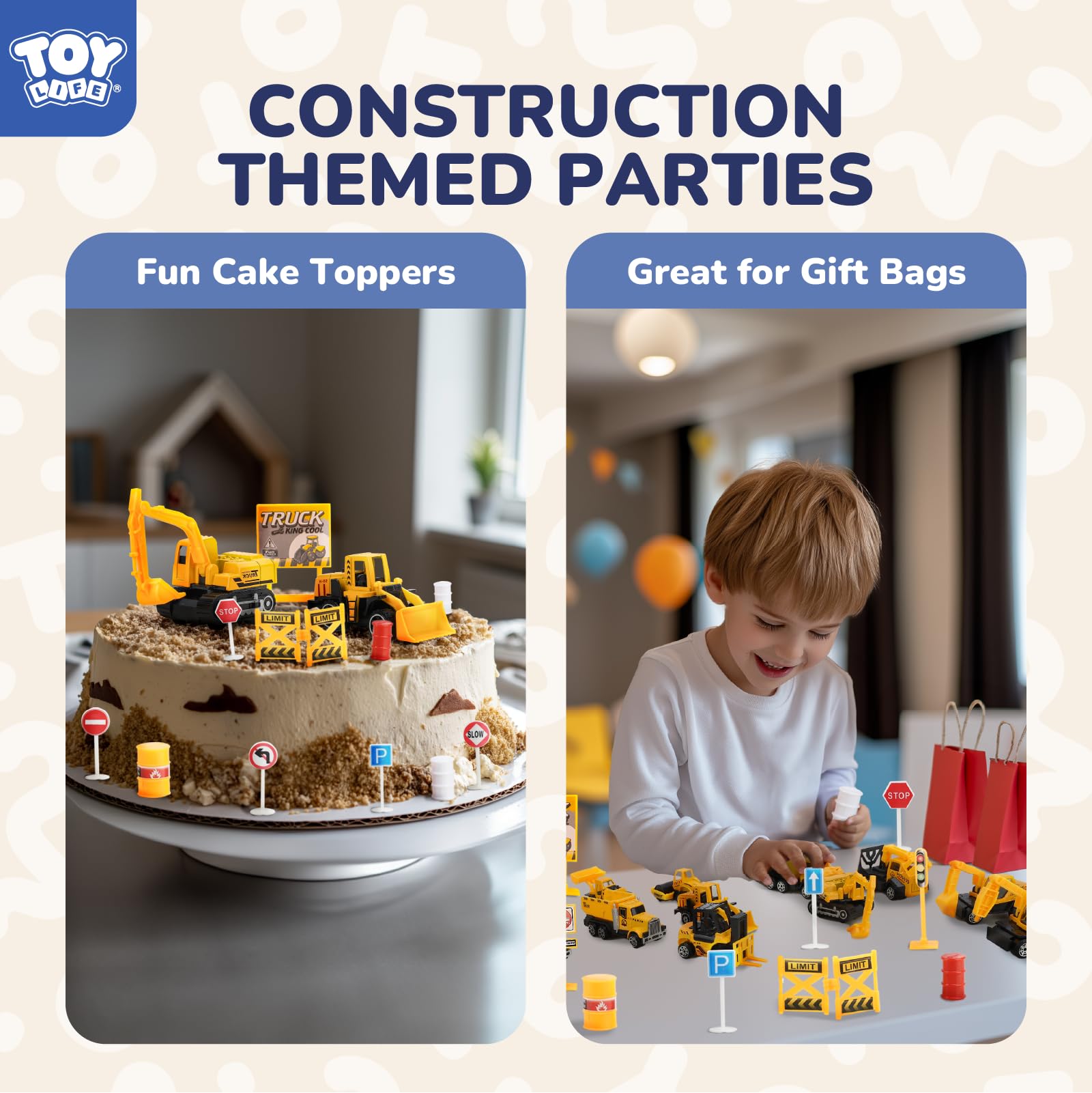 TOY Life crane truck playset shown for imaginative role-play.